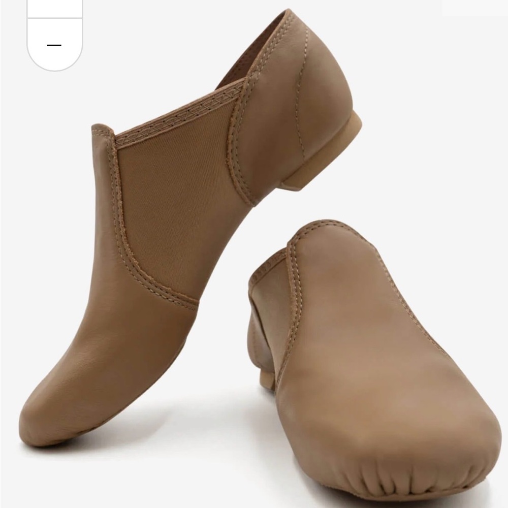 Capezio EJ2 Kids Tan Leather Dance Jazz Shoes Carmel Color
